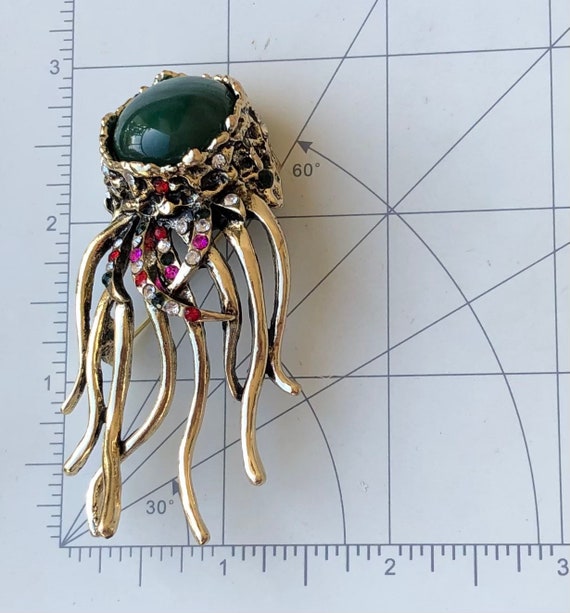 Vintage style oversized jellyfish brooch - image 3
