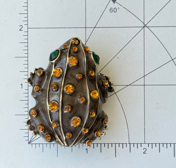 Vintage style large frog brooch pin - image 2