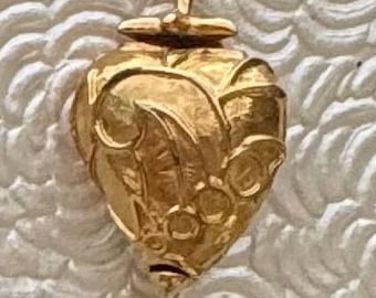 Vintage Erdbeer-Brosche / Pin aus goldfarbenem Metall