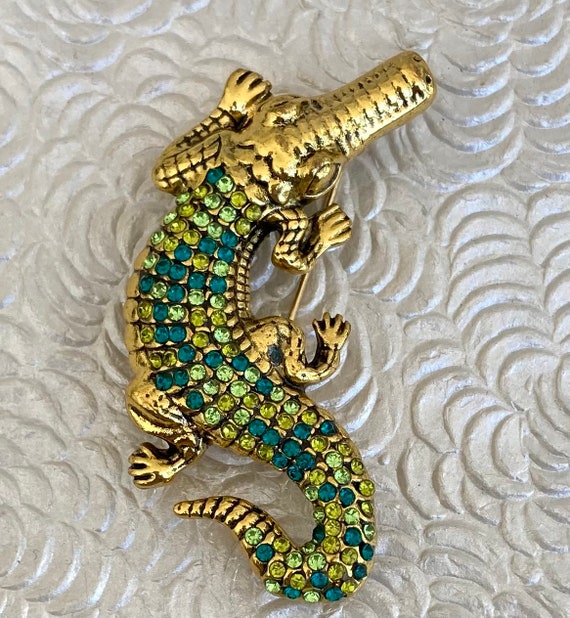 Vintage style alligator brooch - image 7