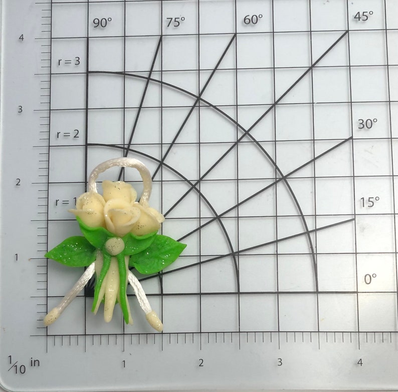 Unique vintage molded rose flower brooch