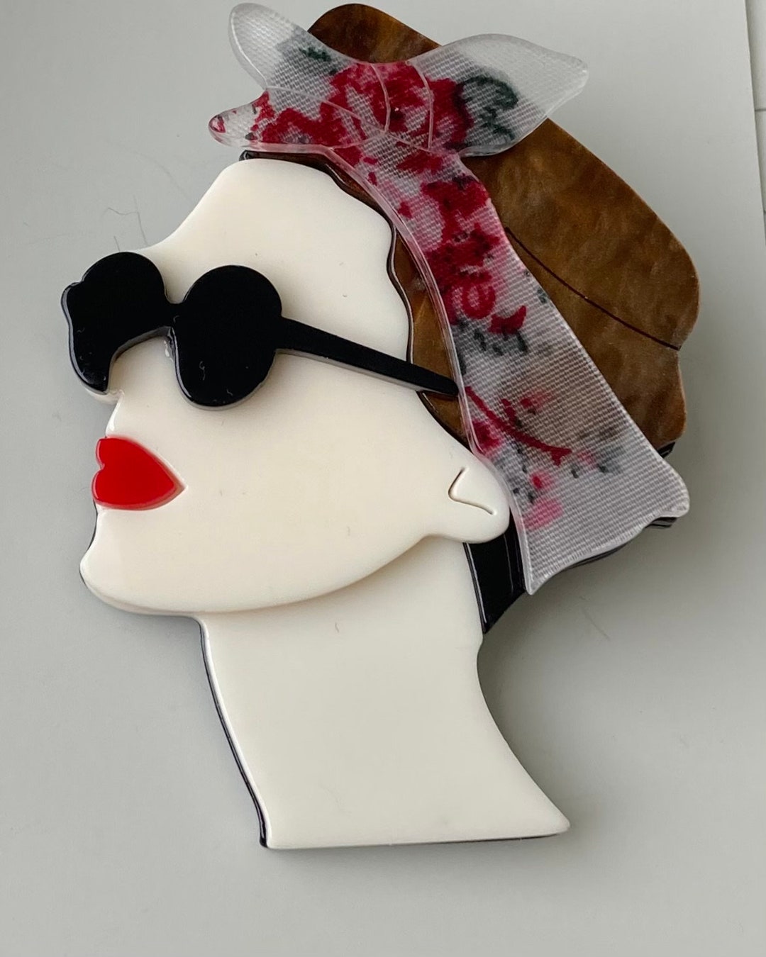 Unique Lady Face Vintage Style Brooch Etsy