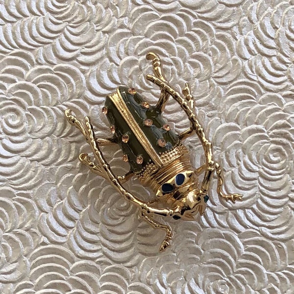 Vintage style large insect beetle brooch