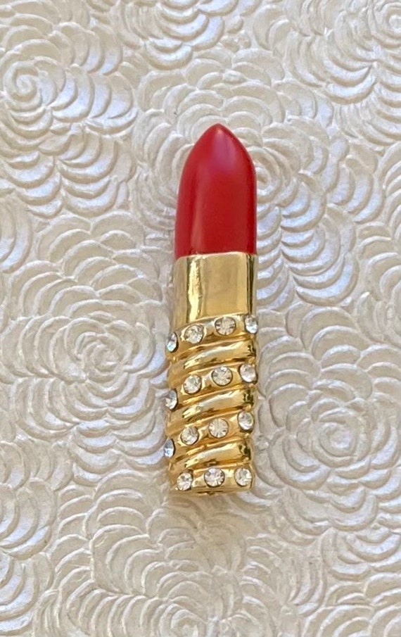 Unique lipstick  vintage  brooch