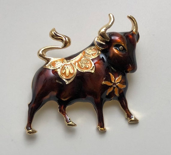 Aluminum Raging Bull Sculpture Brass Bull Ring Dish FREE PRIORITY SHIPPING!! Two Vintage Unique Bulls