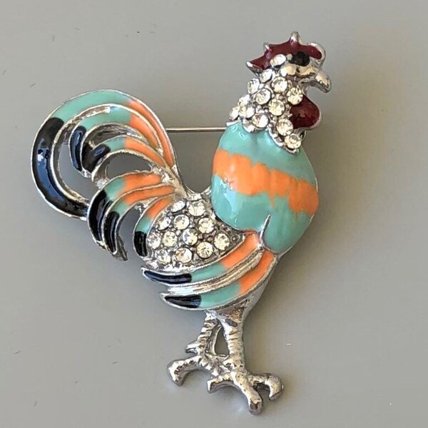 Einzigartige Vintage Stil Hahn Brosche