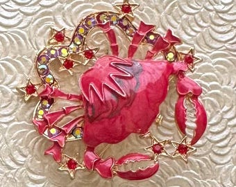 Cancer horoscope crab  large brooch