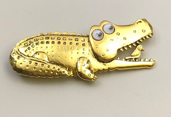 Unique vintage style alligator brooch - image 1