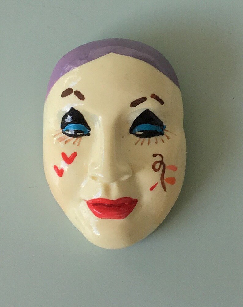 Unique Handpainted Artistic Fool Face Brooch