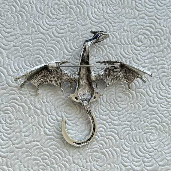 Unique vintage style large dragon  brooch - image 4
