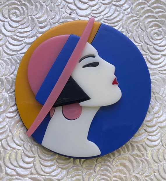 Art deco lady brooch clearance