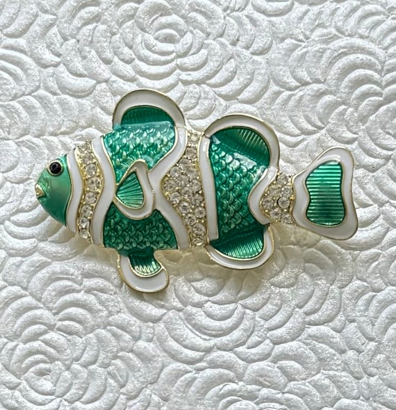 Unique vintage tropical fish brooch - image 2