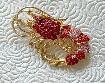 Unique Shrimp vintage style Brooch