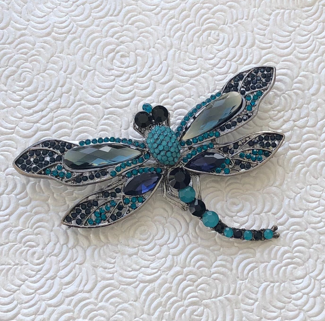 Unique large dragonfly brooch Etsy