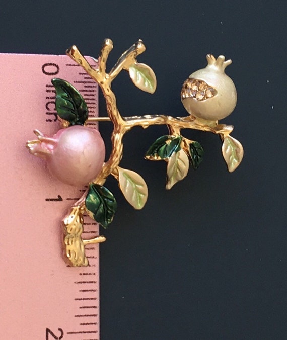 Unique Pomegranate tree branch  brooch - image 2