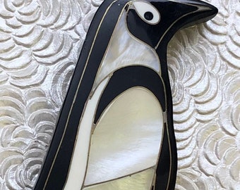 Unique large penguin Brooch in acrylic