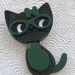 Unieke grote vintage kattenbroche