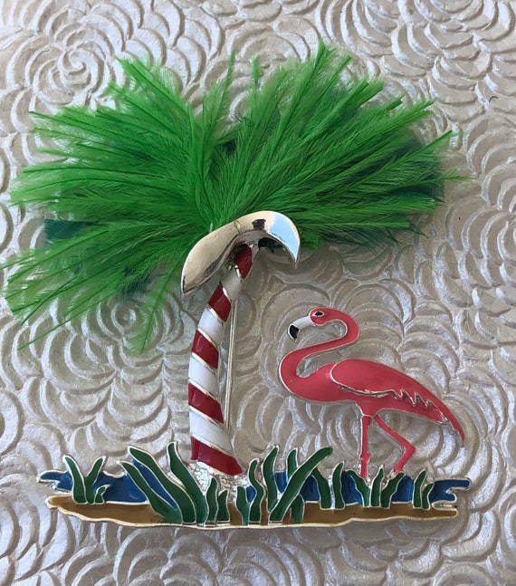 Vintage flamingo / palm tree Christmas holiday bro