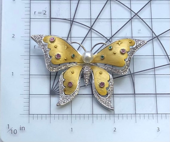 Adorable vintage  style  large butterfly brooch - image 5