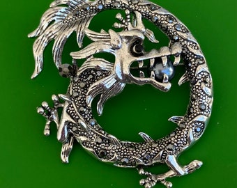 Unique dragon vintage style brooch