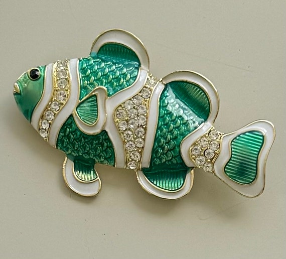 Unique vintage tropical fish brooch - image 5