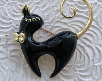 Adorable vintage  style black cat brooch