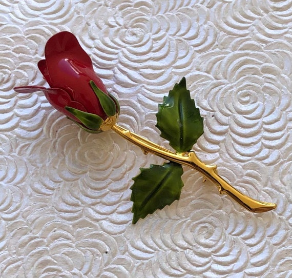 Unique vintage  style rose brooch - image 5