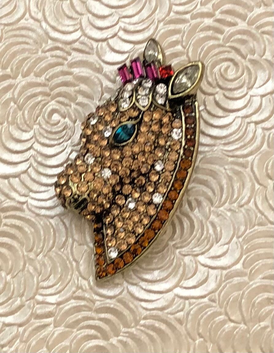 愛らしいヴィンテージスタイルの馬の頭のブローチ - Etsy 日本