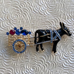 Adorable vintage style donkey brooch