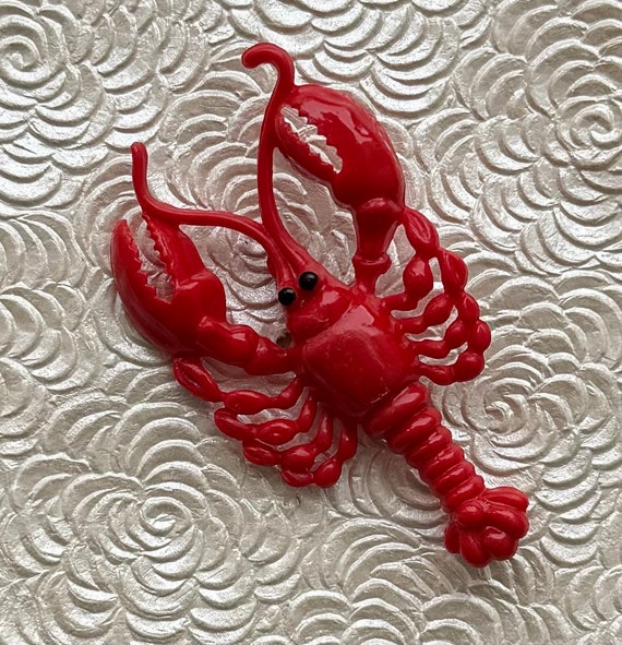 Unique vintage celluloid Lobster brooch