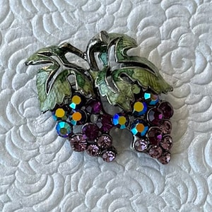 Unique vintage grape cluster brooch