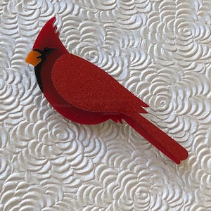 Vintage Style Cardinal Holiday Brooch
