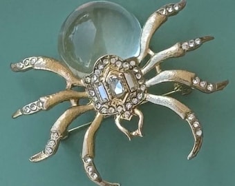 Unique  oversized spider vintage style oversized brooch