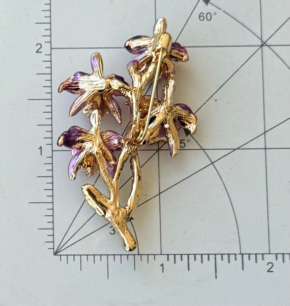 Lovely vintage  style orchid flower brooch & pend… - image 2