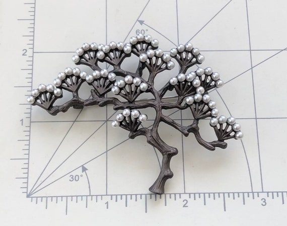 Unique Japanese tree vintage style brooch - image 3