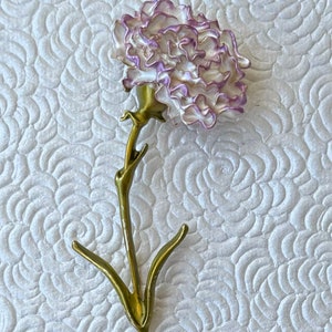 Unique carnation flower vintage style brooch zdjęcie 1