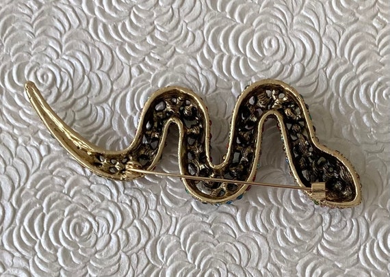 Unique vintage style large Snake Brooch - image 3