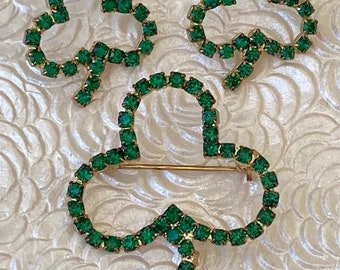 Unique vintage clover brooch & earrings set