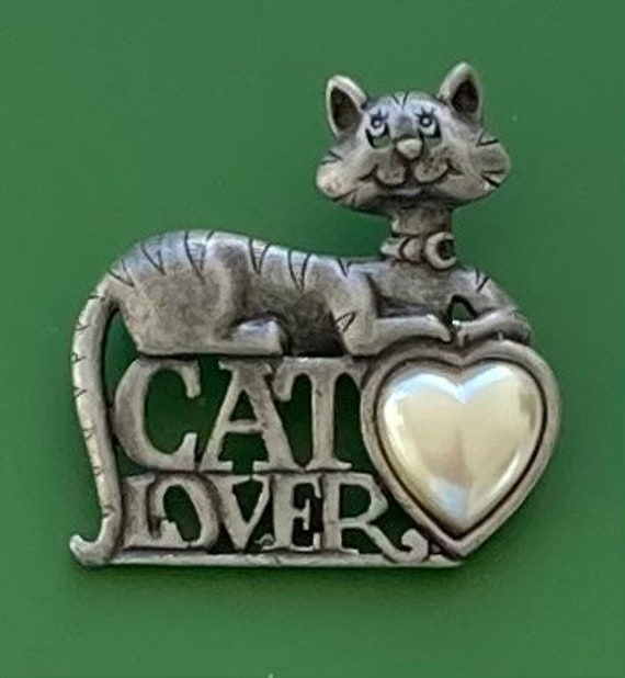 Adorable vintage signed Danecraft Cat  brooch - image 1