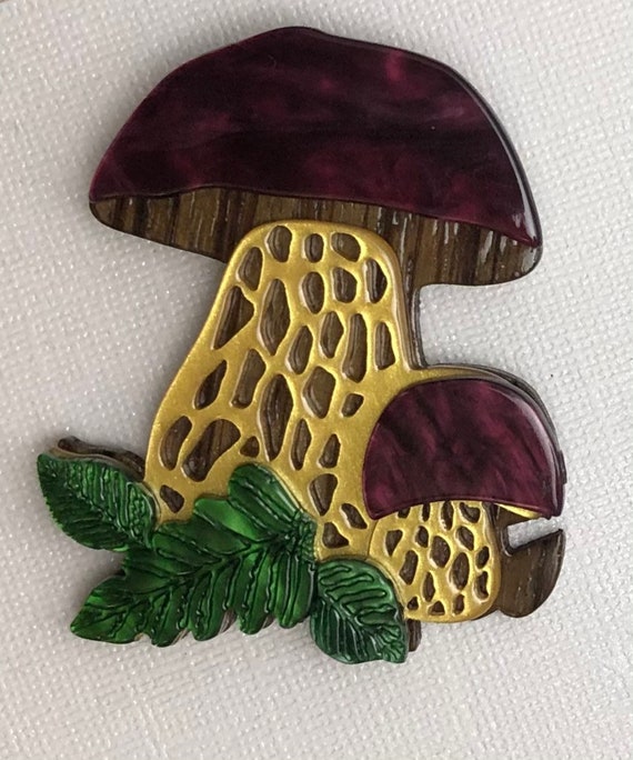 Unique large mushroom brooch - image 5