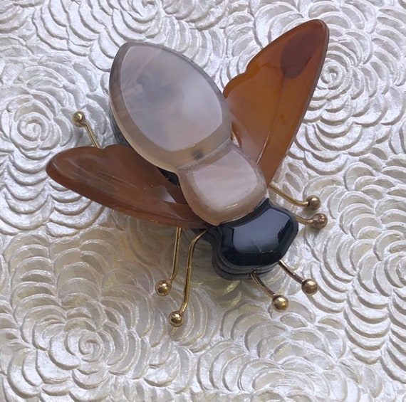 Unique vintage   bee  vintage style brooch - image 1