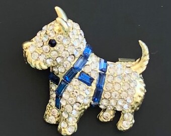 Unique vintage style Scottie dog brooch