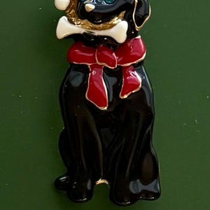 Adorable vintage style dog Christmas  brooch