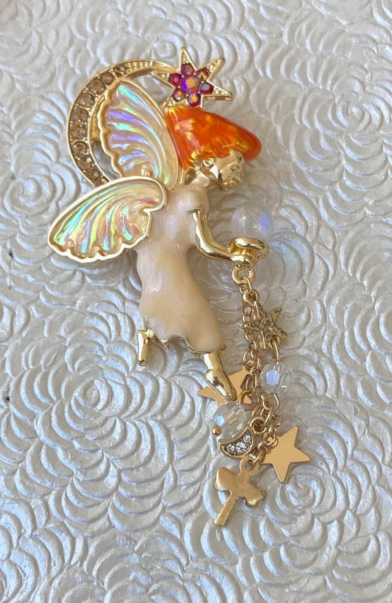 Adorable fairy  vintage style  large brooch