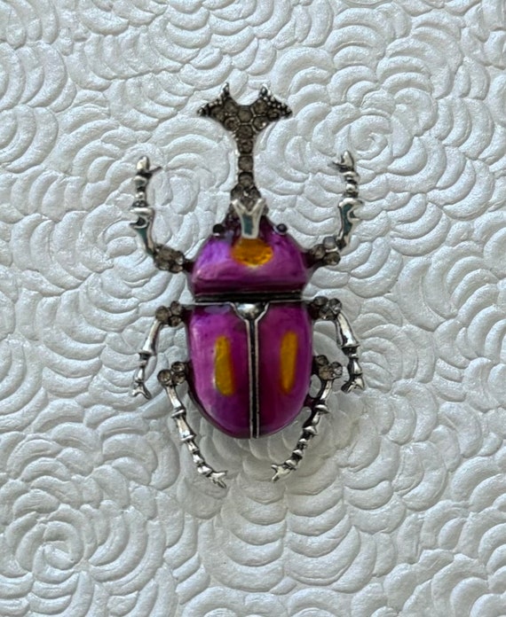 Unique  large insect beetle vintage style brooch - image 6