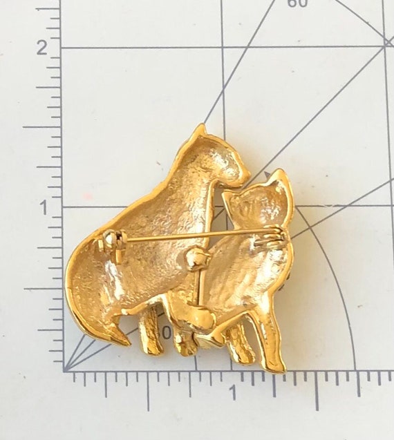 Adorable vintage two cats  brooch - image 2