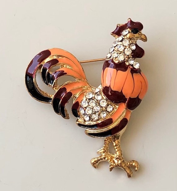 Unique rooster brooch - image 1