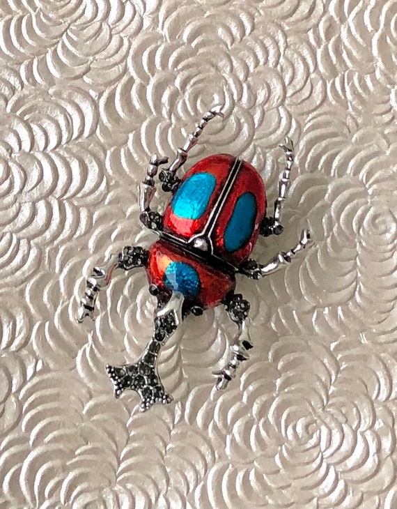 Unique insect beetle brooch