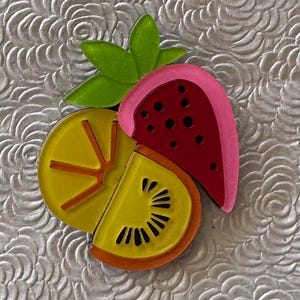 Unique vintage style fruit Brooch in acrylic