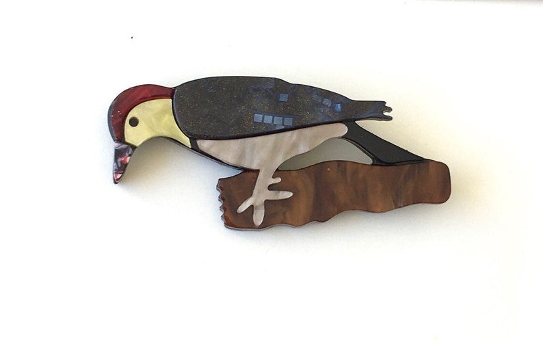 Unique bird Brooch in acrylic.